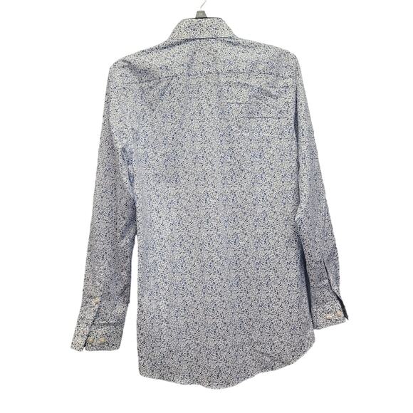 J Ferrar Mens Small PolyCotton Slim Stretch Floral Long Sleeve Button Up Shirt - Picture 3 of 4